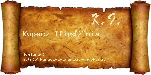 Kupecz Ifigénia névjegykártya